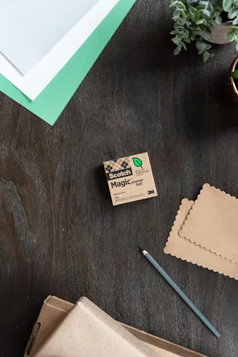 Vista 9 de Scotch Cinta mágica ecológica, cinta invisible para fijar papel, suministros de oficina y suministros de regreso a la escuela, 0.75 pulgadas x 900