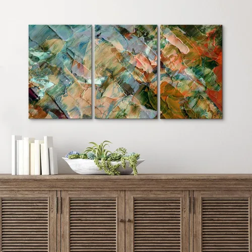 Vista 324 de wall26 Lienzo enmarcado para pared, juego de arte de acuarela pastel, paisaje rural, ilustraciones con formas abstractas, arte moderno, decorativo