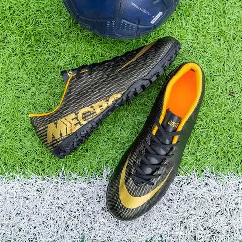 Vista 4 de Zquaus Zapatos de fútbol para hombre, zapatos de fútbol profesionales de caña baja, transpirables, para interiores y exteriores, TFAG