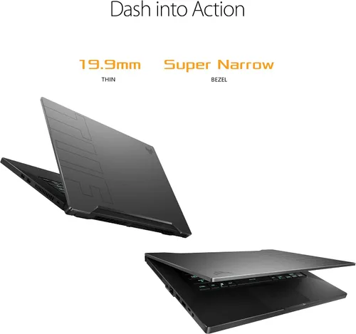 Vista 10 de ASUS TUF Dash 15 (2021) Ultra Slim Gaming Laptop, 15.6 pulgadas 144Hz FHD, GeForce RTX 3050 Ti, Intel Core i7-11370H, Memoria RAM DDR4 8GB, SSD NVMe