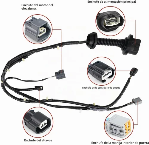 Vista 2 de Conjunto de cable de puente para puerta trasera lado del conductor 2009-2014 Compatible con Ford F150 Cabina de tripulación Sustituye a