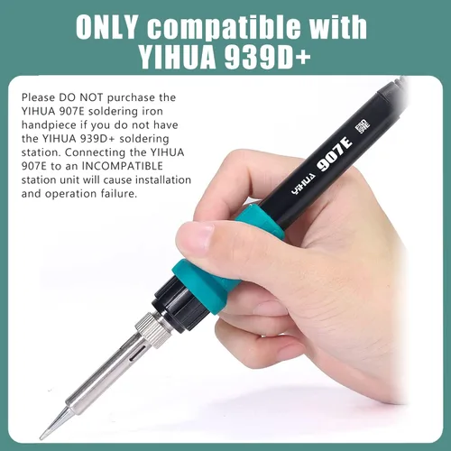 Vista 3 de YIHUA 907E Green Grip - Mango de repuesto para soldador YIHUA 939D+ (verde)