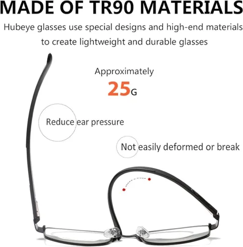 Vista 4 de B&Q 4 Pack Reading Glasses Men – Blue Light Blocking Readers for Men