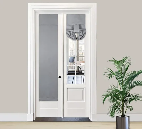 Vista 28 de PI Cortina Opaca para Puerta, Sombra de Privacidad que se Ata con Aislamiento Térmico, Cortina de Puerta Pequeña para Aula/Puerta Corredera/Puerta