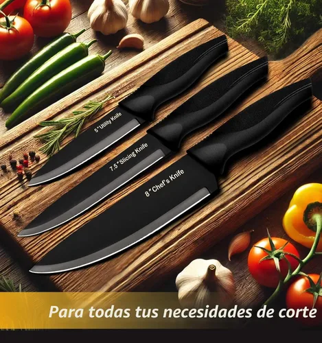 Vista 6 de XANAPON Juego de cuchillos de cocina de 14 piezas, acero inoxidable alemán de alto carbono, cubiertos aptos para lavavajillas con afilador