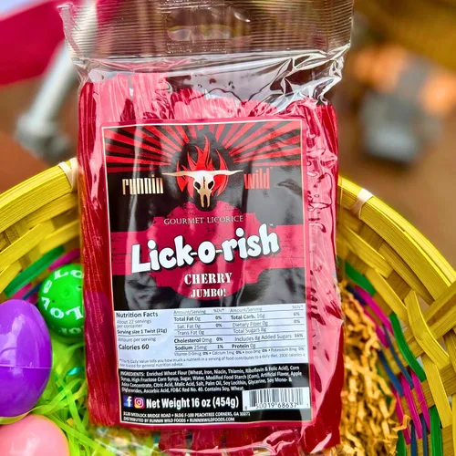 Vista 5 de Caramelo de regaliz de cereza Dulces divertidos y festivos para el Día de la Madre Lick-o-Rish, 3 libras en total