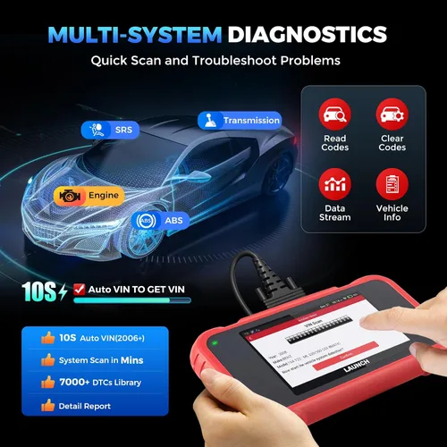 Vista 4 de LAUNCH Herramienta de diagnóstico del escáner CRP129E V2.0 Elite OBD2, 12 herramienta de escaneo de restablecimiento, AutoAuth FCA, lector de código