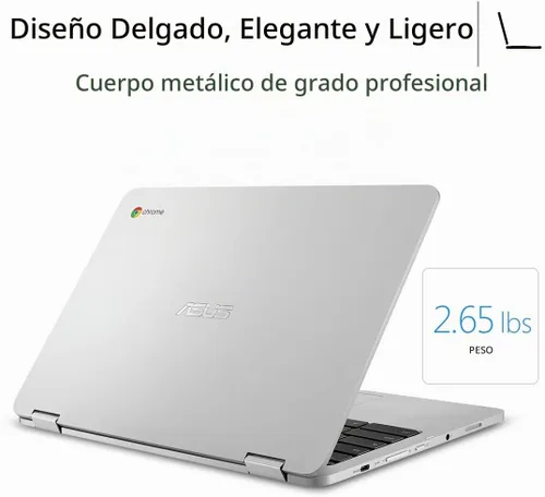 Vista 5 de ASUS laptop Chromebook Flip C302CA-DHM4, pantalla táctil de 12.5 pulgadas, Intel Core m3 con 64GB de almacenamiento y RAM de 4GB