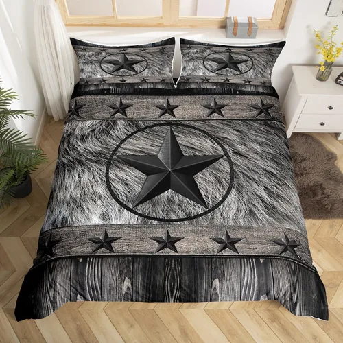 Vista 21 de Feelyou Texas Star - Juego de funda de edredón tamaño individual, diseño bohemio de vaquero para niños y niñas, funda de edredón azteca del salvaje