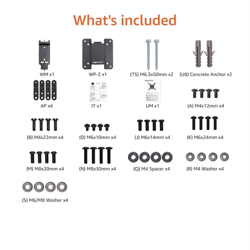 Vista 10 de Amazon Basics Soporte de pared fijo plano para TV se ajusta a TVs de 12 a 40 pulgadas y VESA 200x200, negro