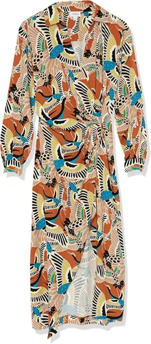 Vista 6 de TEREA Vestido largo cruzado drapeado Raina para mujer