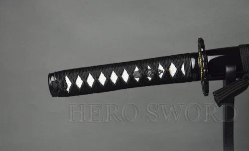 Vista 5 de Espada samurái Wakizashi hecha a mano, Katana de espiga completa, espada media, cuchillos japoneses hechos a mano listos para la batalla