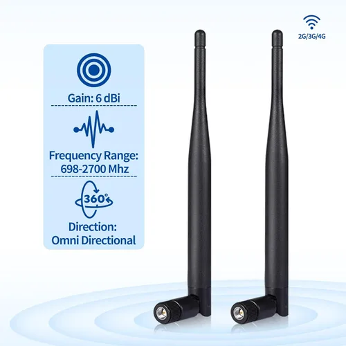 Vista 2 de Bingfu 4G LTE Cellular 6dBi SMA - Antena macho (paquete de 2) compatible con Spypoint Flex-S Dark Flex-Plus Flex-M G-36 Flex Dual-Sim Cell-Link