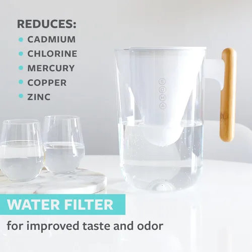 Vista 2 de Filtros de agua de repuesto Soma (2 unidades). Filtra mercurio, cloro, zinc y cobre, así como sabores y aromas. Certificados de acuerdo