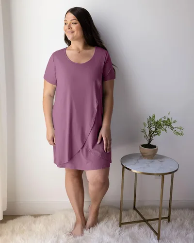 Vista 6 de Kindred Bravely Camisón de maternidad y lactancia con dobladillo tulipán Camisón de lactancia materna para mujer