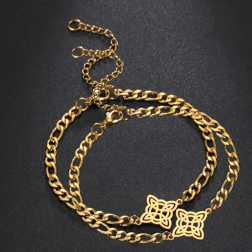 Vista 45 de Pulsera de nudo de bruja, nudo celta, símbolo de Wicca pagana, nudo mágico, pulsera de joyería de brujería, pulsera de acero inoxidable ajustable