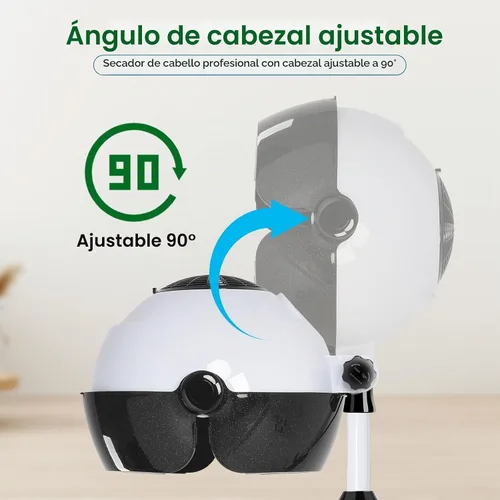 Vista 2 de Secador de pelo con capucha, secador de pelo vertical con capucha sobre ruedas, controles táctiles y tres temperaturas para elegir, secador vertical
