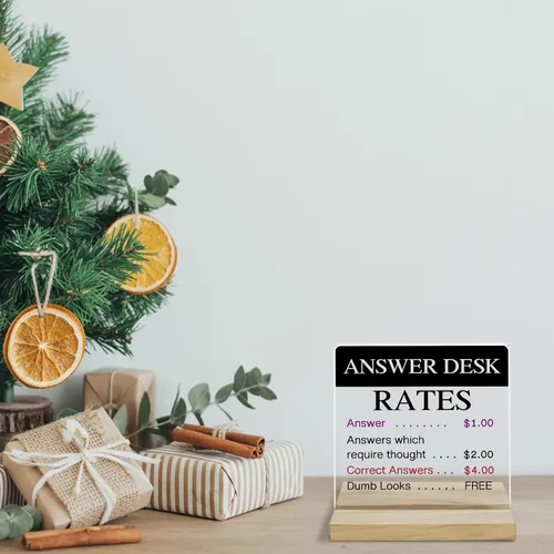 Vista 5 de Answer Desk Rates - Letrero decorativo para oficina, regalos de oficina para compañeros de trabajo, divertidos regalos de jefe
