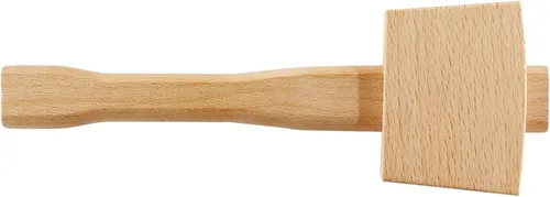 Vista 2 de Hordion 1 martillo de madera de 9.6 pulgadas, martillo de hielo resistente, talla de mazo de haya, herramienta de mano de madera de haya maciza
