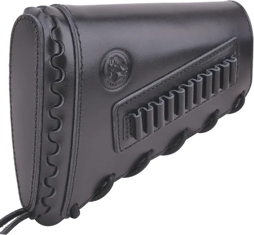 Vista 30 de Almohadilla de cuero para mejilla de culata cosida a mano para rifle 38/357 45-70 308 .22LR 12GA Mano zurda - Negro