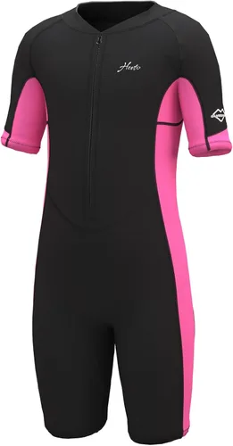 Vista 7 de Hevto Kids Shorty Wetsuit 2mm Neoprene Slim Fit for Boys Girls K02S-Cremallera Delantera-Azul