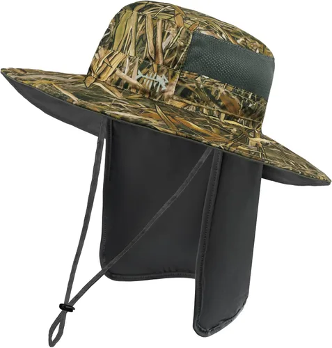 Vista 40 de BASSDASH Sombrero de pesca solar UPF 50+ resistente al agua con solapa desmontable para el cuello Americana