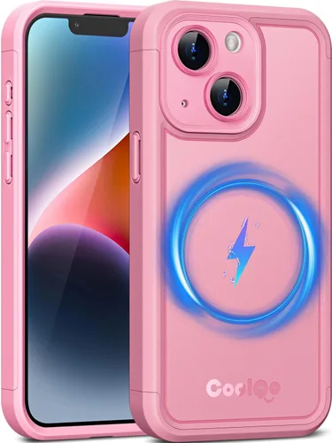 Vista 53 de COOLQO Funda magnética para iPhone 12, doble capa mate resistente a los arañazos, color negro