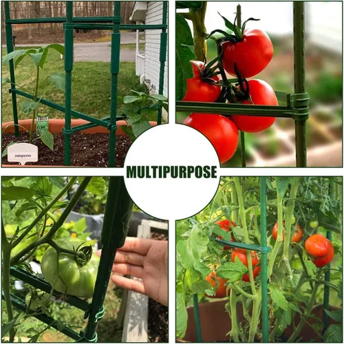 Vista 3 de 48 brazos de estaca para jaula de tomate, conectores de enrejado expandibles de 11.8 pulgadas, conectores de estacas de jardín de 0.433 in