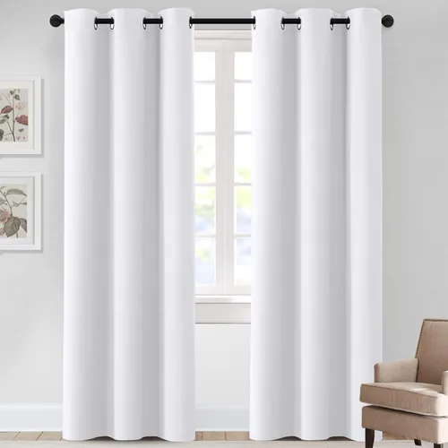 Vista 16 de MeilleMaison Cortinas opacas para dormitorio, con aislamiento térmico, oscurecimiento de habitación, cortinas insonorizadas para ventana, cortinas