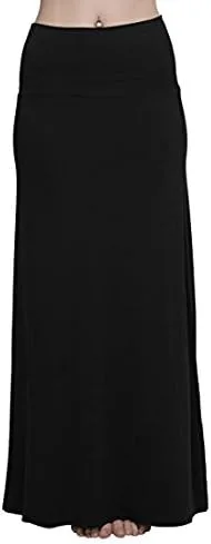 Vista 6 de Urban CoCo - Falda larga y elegante de elastano para mujer, cómoda, con cintura plegable, y estilo acampanado