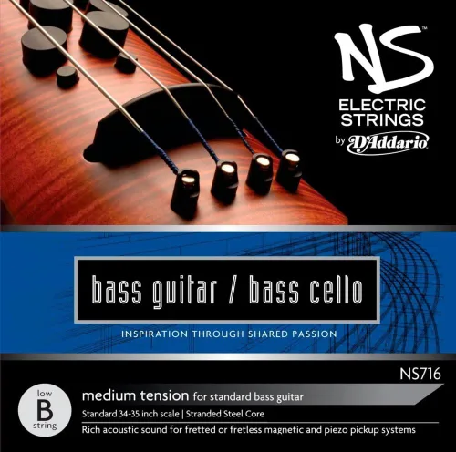 Vista 3 de D'Addario NS Electric Bass/Violonchelo Single A String, escala 4/4, tensión media