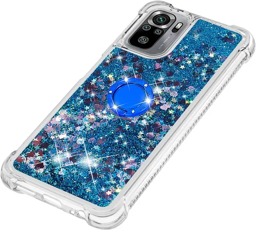 Vista 6 de Funda a prueba de golpes para Xiaomi Redmi Note 10S/Note 10 4G, brillante brillante corazón de diamante arco iris arena movediza transparente TPU