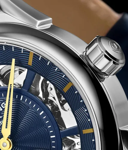 Vista 6 de Stuhrling - Reloj de vestir automático para hombre de acero inoxidable con movimiento mecánico de esqueleto automático con subesfera de tiempo