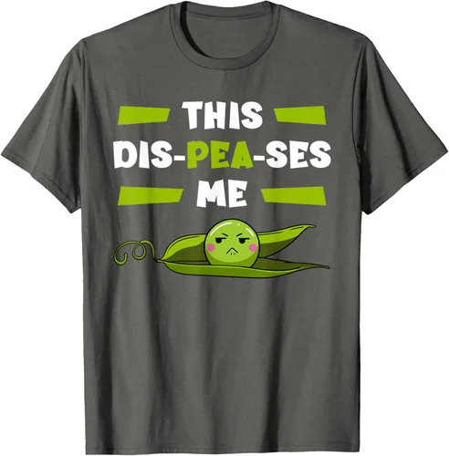 Vista 30 de Camiseta de semilla vegetariana de guisantes con flor de planta Dis-Peas-Ses Me, Negro