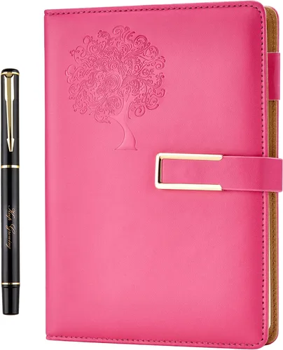 Vista 10 de Fanery sue Tree of Life - Diario de escritura recargable para mujeres y hombres, cuaderno de tapa dura de piel sintética, A5, rayado universitario