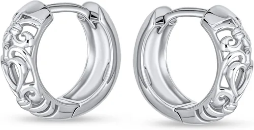 Vista 2 de Aretes románticos de 3 circonitas cúbicas con forma de corazón rosa para mujeres, adolescentes, novia, con bisagras, plata de ley 925