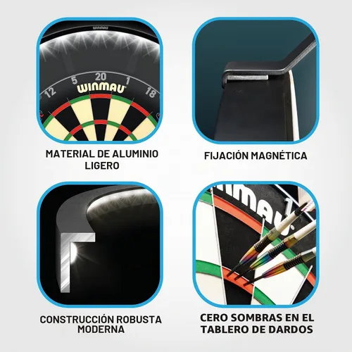 Vista 3 de Winmau Polaris - Iluminación de diana de 120 grados con abrazadera magnética (blanco cálido)