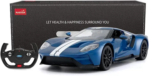 Vista 8 de RASTAR Auto RC 1/14 Ford GT Control remoto RC Race Toy Car para niños, puertas abiertas por manual, azul (2.4 GHz)