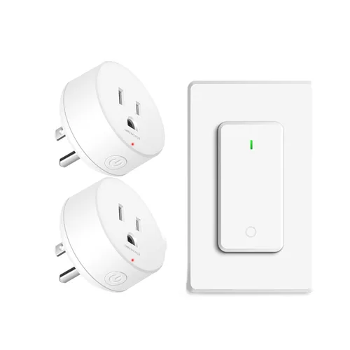 Vista 30 de Toma de control remoto, interruptor de luz y enchufe remoto greencycle con interruptor de luz inalámbrico, rango de 500 pies, no necesita cableado