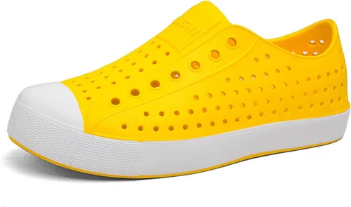 Vista 12 de FLIOZY Zuecos de jardín impermeables para hombres y mujeres, zapatos ligeros y transpirables de EVA sin cordones, cómodos y antideslizantes, calzado