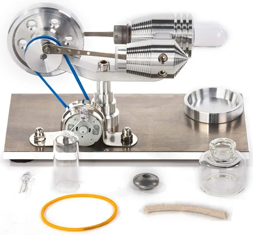 Vista 4 de Sunnytech Motor DWCL-SC010 del motor de Stirling del aire caliente de Stirling de la baja temperatura