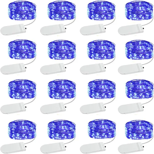 Vista 8 de SOCO Paquete de 12 luces de hadas que funcionan con pilas, 7 pies 20 luces LED de tarro de masón, impermeables, Fireflynew