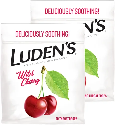 Vista 2 de Ludens Wild Cherry - Gotas para la garganta, paquete de 2, 90 gotas cada una para aliviar el dolor de garganta