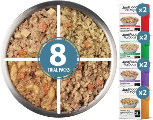 Vista 24 de JustFoodForDogs Pantry Fresh - Paquete variado de comida húmeda para perros, comida completa o complemento alimenticio para perros, recetas