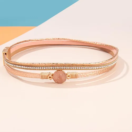 Vista 6 de Pulseras bohemias de cuero con cierre magnético para mujer, Cuero sintético