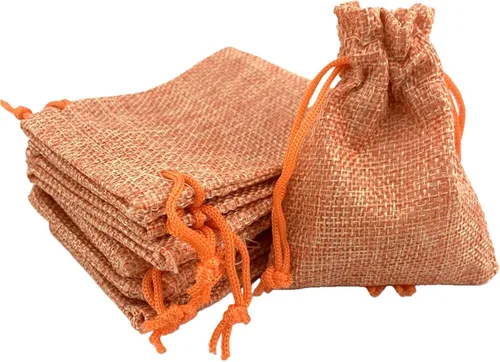 Vista 43 de Palmhomee Paquete de 20 bolsas de regalo de arpillera con cordón, bolsas de joyería de lino, bolsas de yute de boda para joyas y bolsas