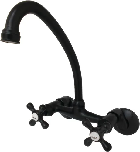 Vista 10 de Kingston Brass Kingston - Grifo de cocina ajustable de 6 pulgadas para montaje en pared, latón antiguo