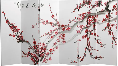 Vista 12 de Red Lantern Pantalla plegable de lona corta de doble cara de 2 pies con 3 paneles independientes y separador para dormitorio moderno