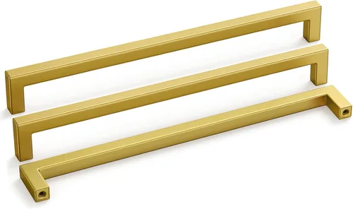 Vista 26 de Goldenwarm 1 paquete de manija cuadrada negra para cajones de gabinete de barra, de acero inoxidable, herrajes modernos para gabinetes de cocina