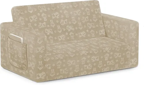 Vista 4 de Serta Perfect Sleeper Sofá Convertible Extra Ancho a Tumbona - Cómodo Sofá/Cama Plegable 2 en 1 para Niños, Crema